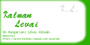 kalman levai business card