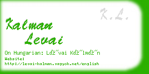 kalman levai business card